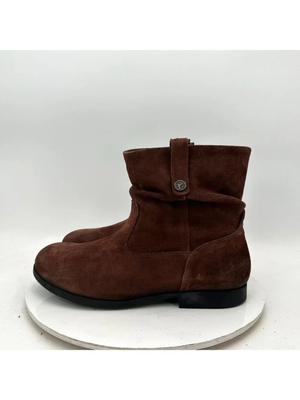 Birkenstock Sarnia Women Size 10 Espresso Suede Leather Pull On Ankle Boot
